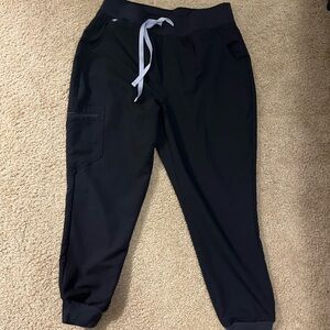 Figs Black Jogger Pants with White Accents